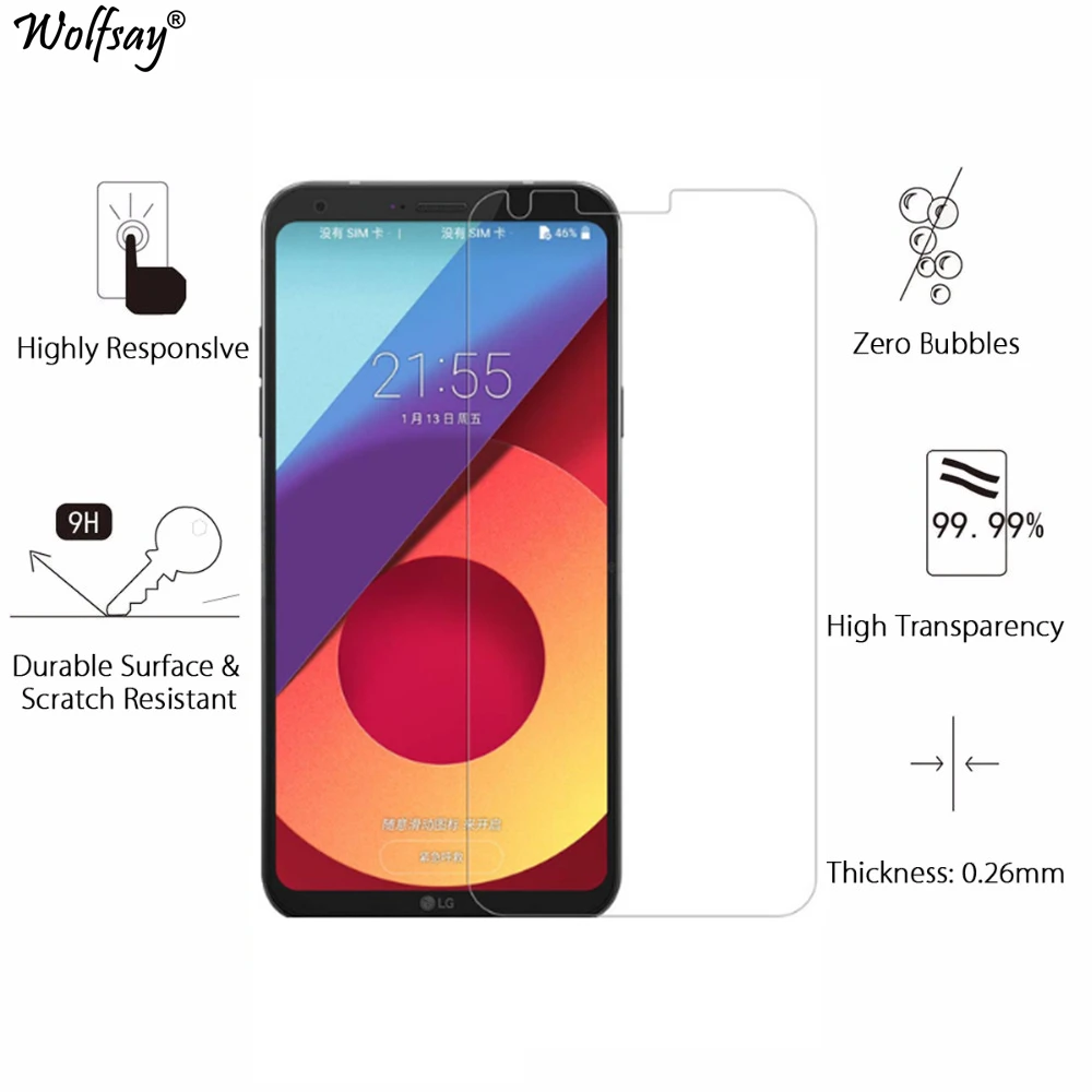 2 шт. Защитная пленка для экрана LG Q6 закаленное стекло ультратонкое Alpha / Q6A Plus M700N