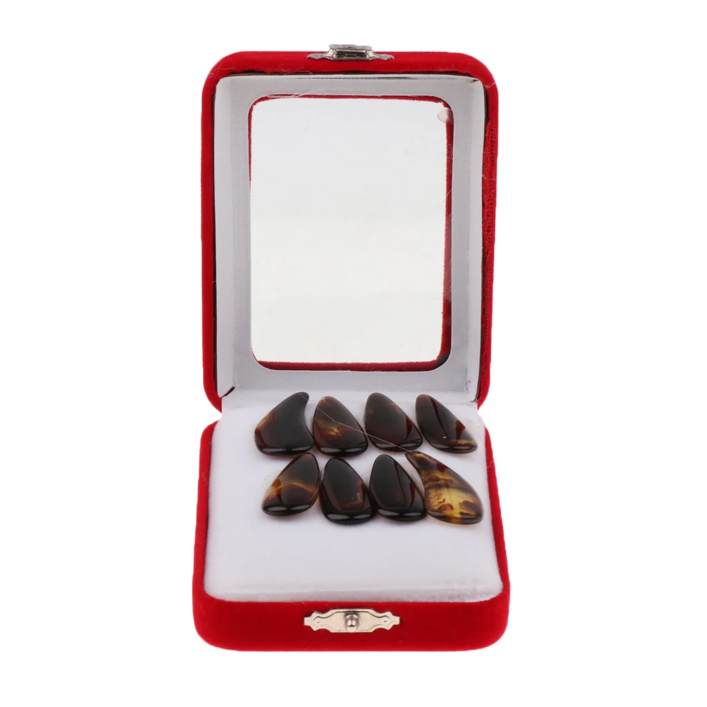 2 Pack Guzheng Nail Chinese Zither Koto Finger Picks with Carry Case for Children Adults Playing
