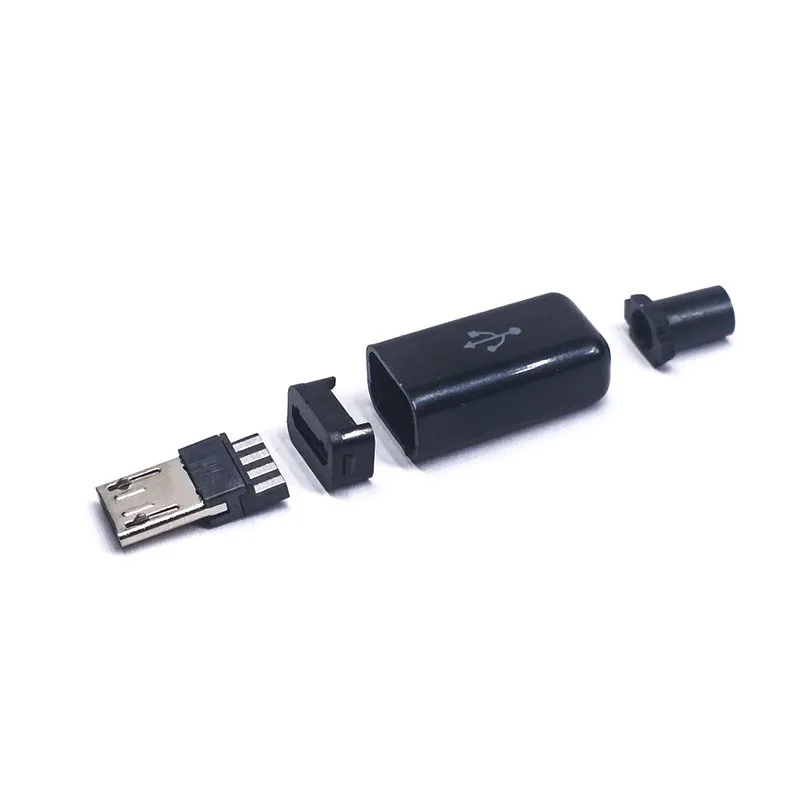 10 шт./партия USB Мужской 5 Pin DIY Micro USB разъем пластиковый корпус Джек хвост Sockect штепсельные клеммы