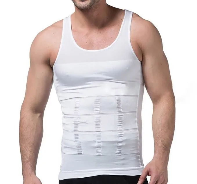 Мужские жилет для похудения body shaper рубашка для коррекции фигуры Нижнее белье Мужские