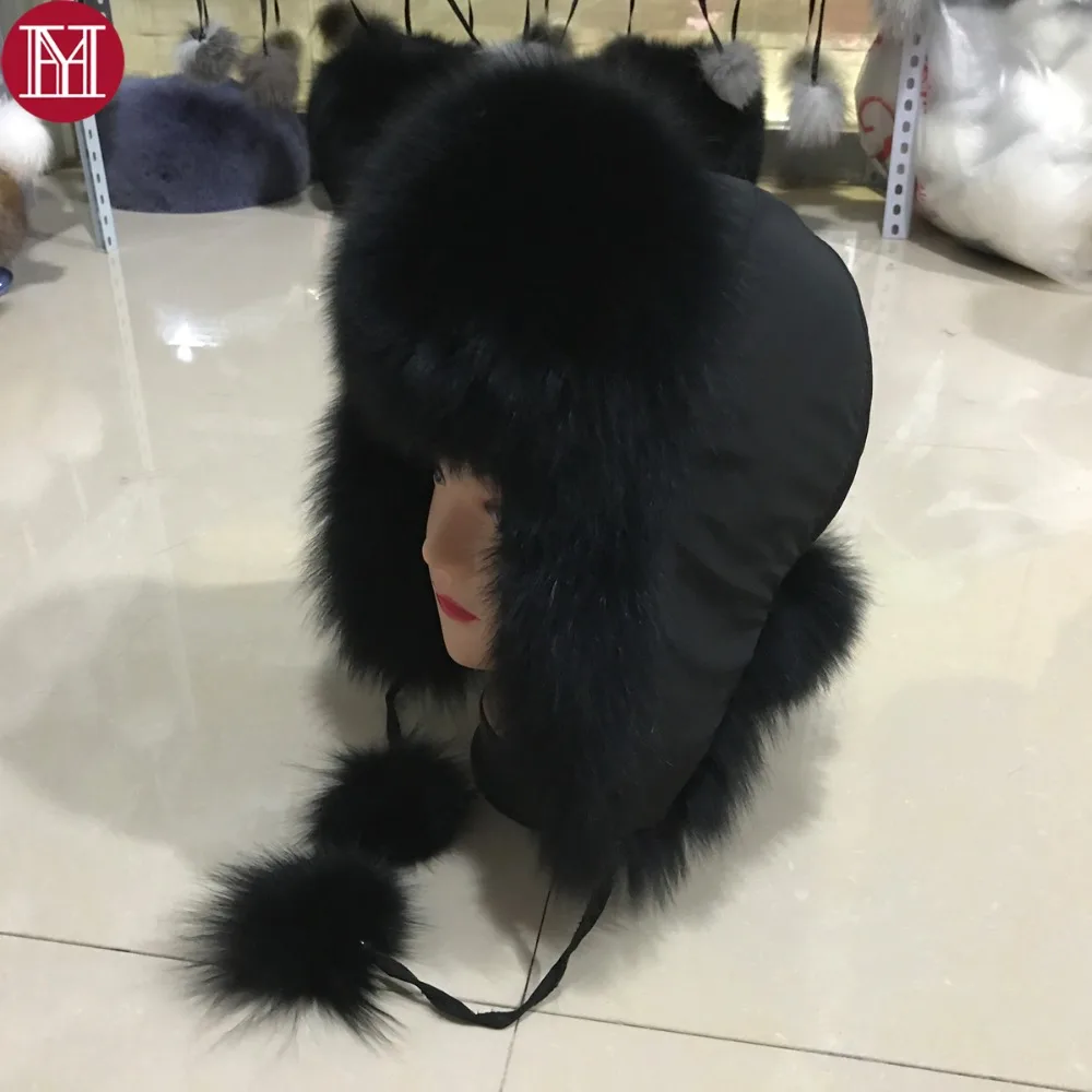 

2019 100% fashion new style winter Russian natural real fox fur hat hot sale women warm good quality genuine real fox fur cap