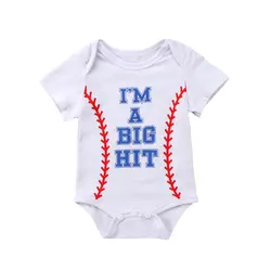 Симпатичные новорожденных одежда для малышей для мальчиков и девочек узор боди Дети Регби комбинезон Спортивный костюм для малышей Футбол