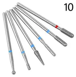 6pcs/set Diamond Nail Drill Milling Cutter Bits Rotary Burr Electric For Manicure Machine Cuticle Nail Art Remover Tools - Цвет: Армейский зеленый