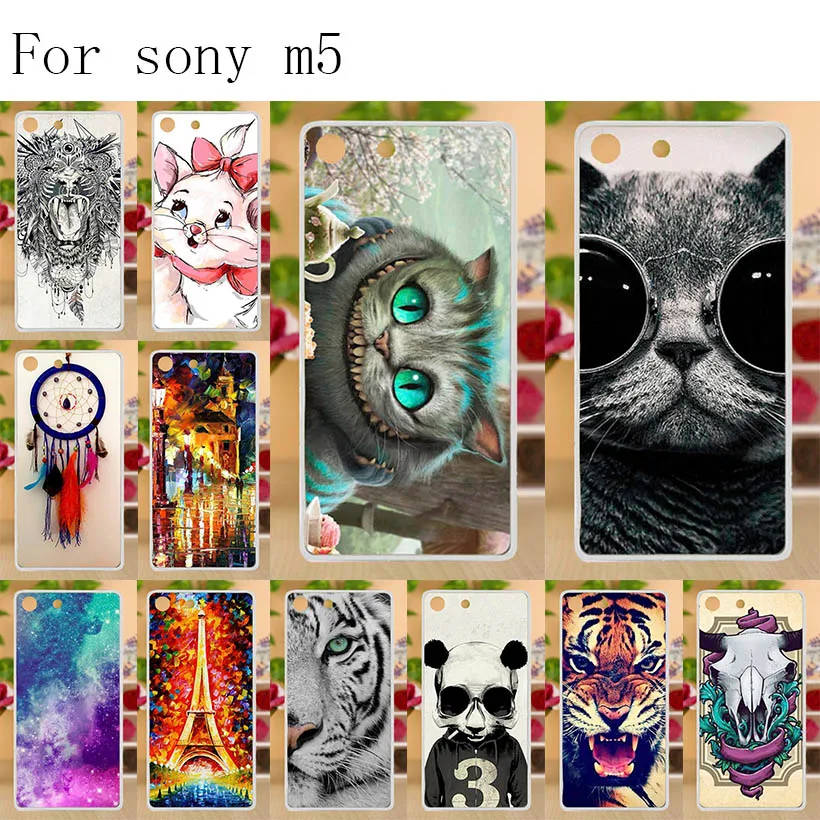 

Anunob For Sony M5 Phone Case For Sony Xperia M5 Cute Case Silicone TPU Animals For Xperia M5 Dual E5633 E5603 Cover Coque Capa