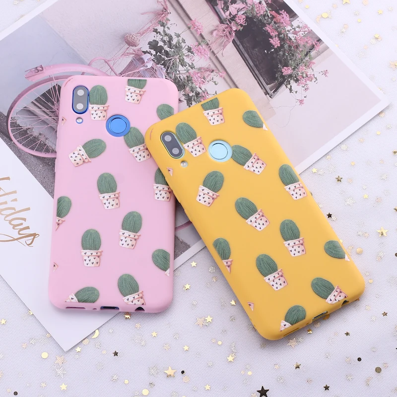 

For Xiaomi Mi Redmi Note 5 6 7 8 9 lite Pro Plus Cute Cartoon Cactus Plant Art Candy Silicone Phone Case Cover Capa Fundas Coque