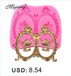 Mujiang European Frame Silicone Molds Cake Border Decoration Fondant Mold Relief Candy Chocolate Gumpaste Fimo Clay Moulds