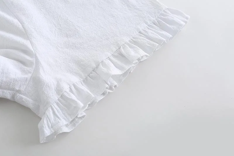 Forefair Sexy jumpsuit Shorts White Ruffles (6)