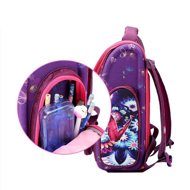 2 шт./компл. с героями мультфильмов, с принтом в виде бабочек для девочек школьная сумка рюкзак для детей школьные сумки детские книжные сумки для подростков ранец