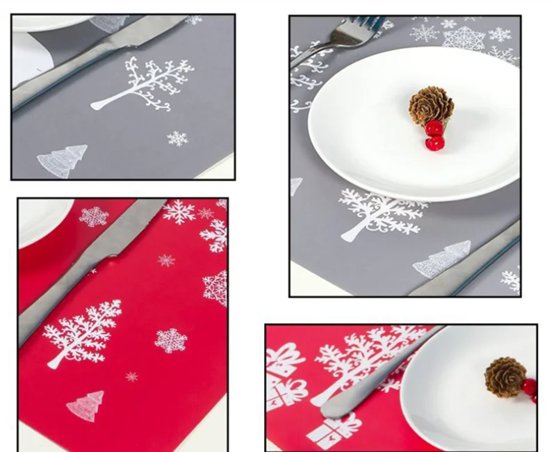 Счастливый год вилка Посуда Снежинка Moose Noel держатели для серебра столовый стол чашка коврик рождественские украшения для дома