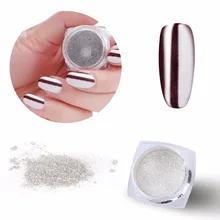1 г рефлективный порошок для ногтей зеркало хром лак для ногтей металлик Блестящий сверкающий пигмент с 2 щетками инструменты для дизайна ногтей D1223