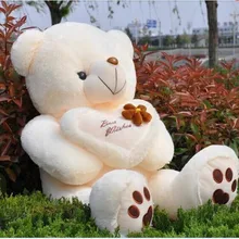 Большой плюшевый мишка игрушка милое Сердце Медведь с "наилучшими пожеланиями" на сердце подарок на день рождения около 80 см