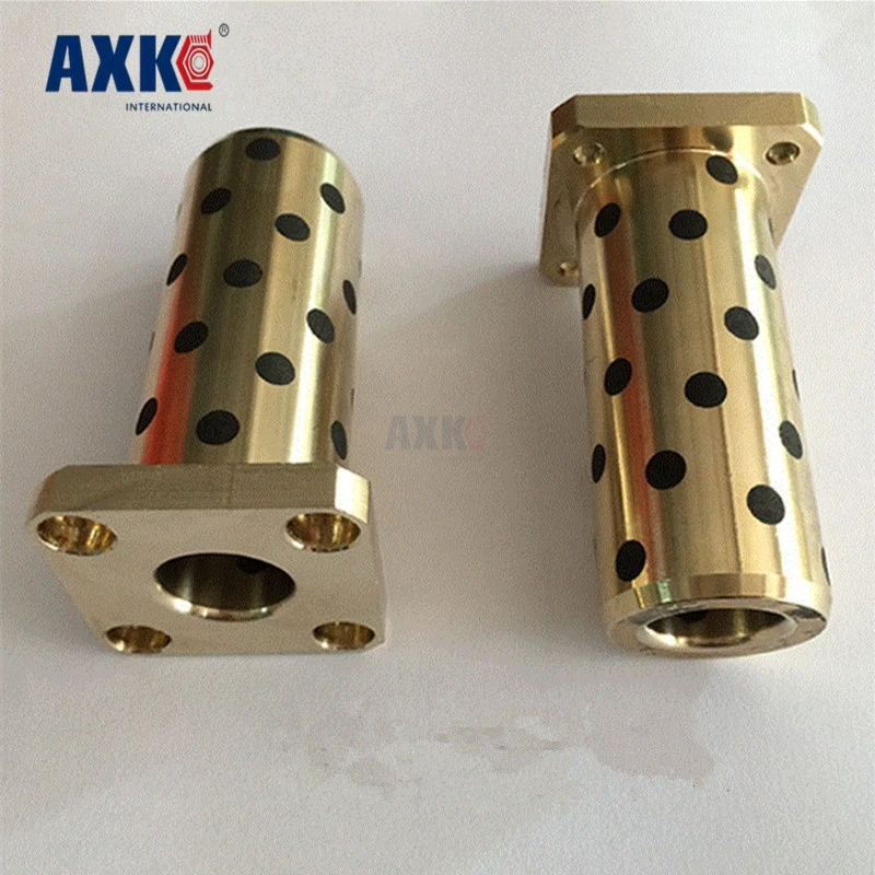 

JDB 10*19*55mm LMK10LUU Oil-free Bearing 10x19x55mm Square Flange Copper Bush Solid Lubricant Embedded Bushes Graphite Sleeve