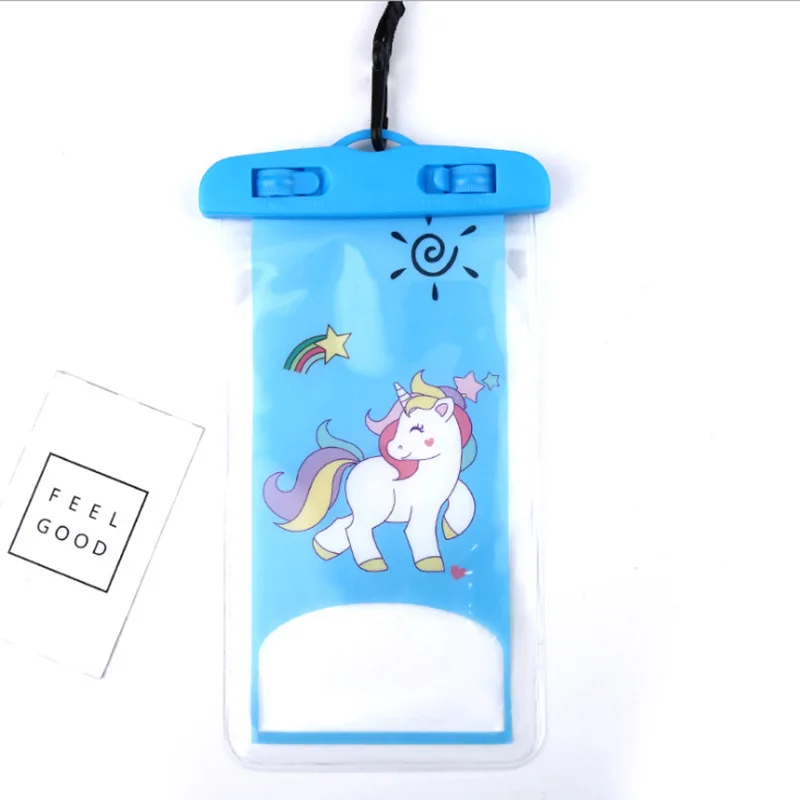 Порошковый летний водонепроницаемый чехол для мобильного телефона пляжный Дайвинг ПВХ прозрачный герметичный водонепроницаемый чехол - Цвет: unicorn
