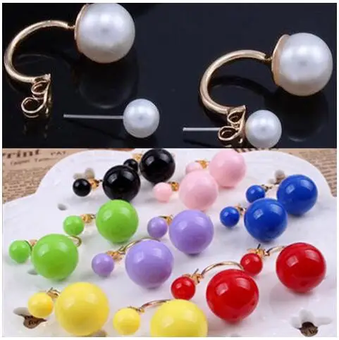 

Wedding party gift 2018 new fashion Imitation pearl geometric U shape female pearl earrings 1 pair