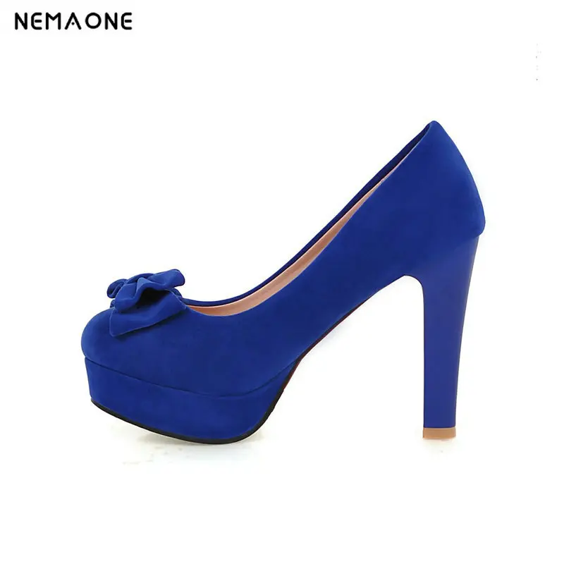 

2019 Spring Shoes Woman Women's High Heels Sexy Flock Women Pumps Bride Party Thin Heel Pointed Toe Comfortable size 34-43