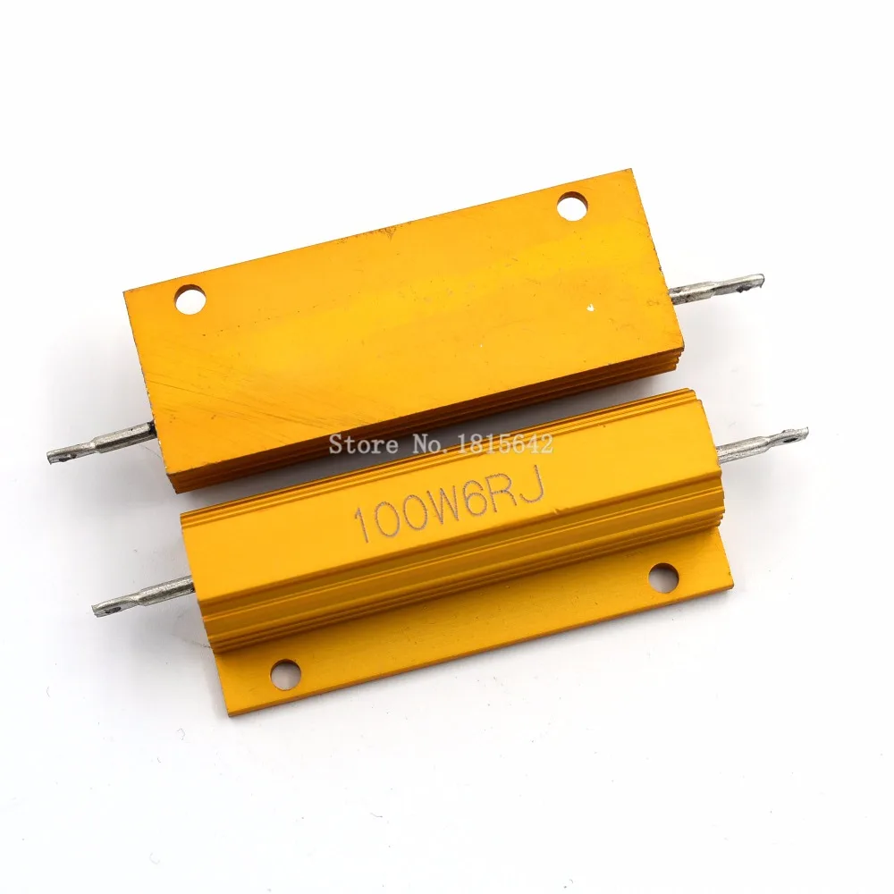 RX24 100 Вт 6R 6RJ металлический корпус алюминиевый Золотой резистор Высокая мощность