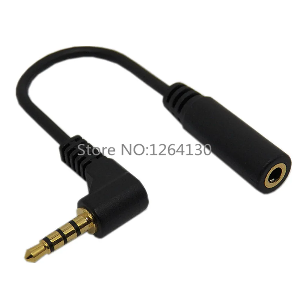 10cm 90 Degree Right Angle 4 Pole TRRS 3.5mm Aux Audio Cable Extender