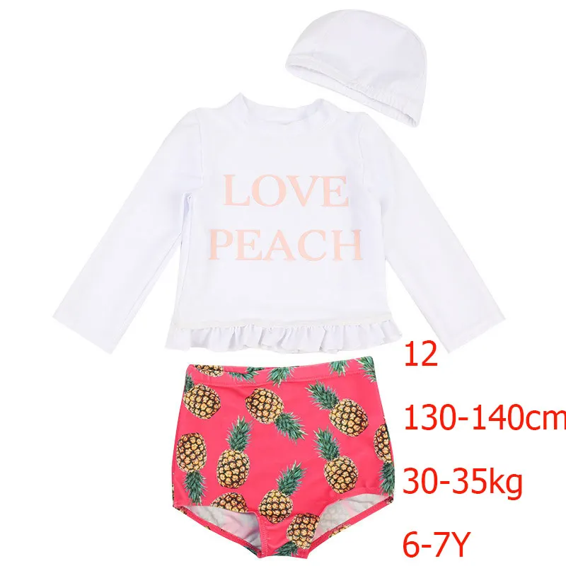 Комплект из двух предметов; одежда для купания для маленьких девочек; Новинка; детский купальник с фруктами макраме для девочек; детский летний пляжный купальный костюм; одежда для купания для малышей - Цвет: White 12