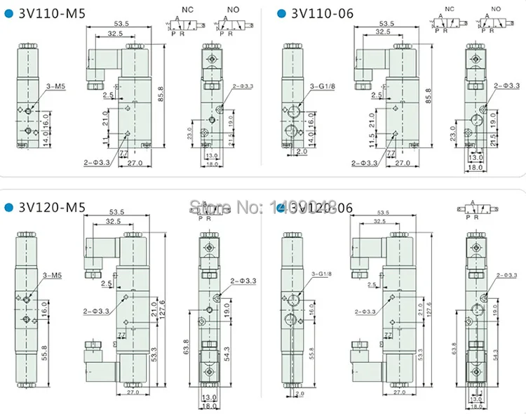 GOGO Пневматический электромагнитный клапан 3V110-06 3V110-M5 порт 1/" BSP M5 12 В DC 3/2 способ управления клапан нормально закрывает нормальный открытый