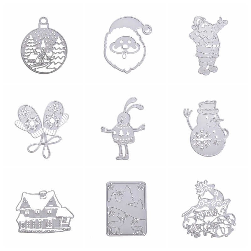 

Christmas Theme Santa Claus Snowman Elements Metal Cutting Dies For Embossing Decorative Crafts Diy Paper Cards New 2018