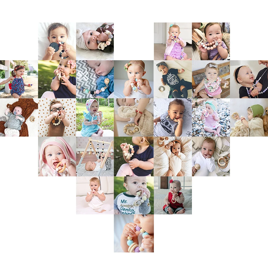 Mordedor de Silicone de Grau Amo o Pai Momteething Contas Redondas Cadeias Chupeta Alimentar Faça Você Mesmo Minúsculo Vara Mastigar Brinquedos Vamos Fazer 20pc eu 13 Mordedores p/ bebê