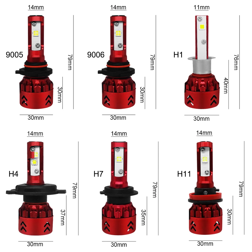 Roadsun H11 Светодиодный комплект для преобразования фар 9005 9006 12000LM 60 Вт супер яркий