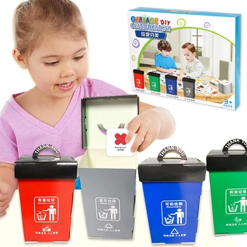 

Kids Educational Toys Montessori Sorting Game For Housekeeping Garbage Classification Pretend Play Brinquedo