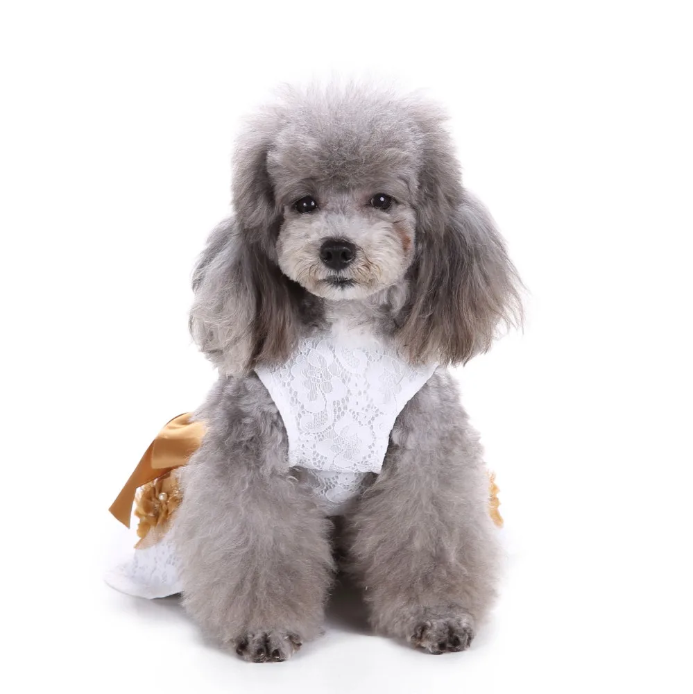 Sweet Design Elegant Lace Pet Clothes For Dog Dress Wedding Apparel