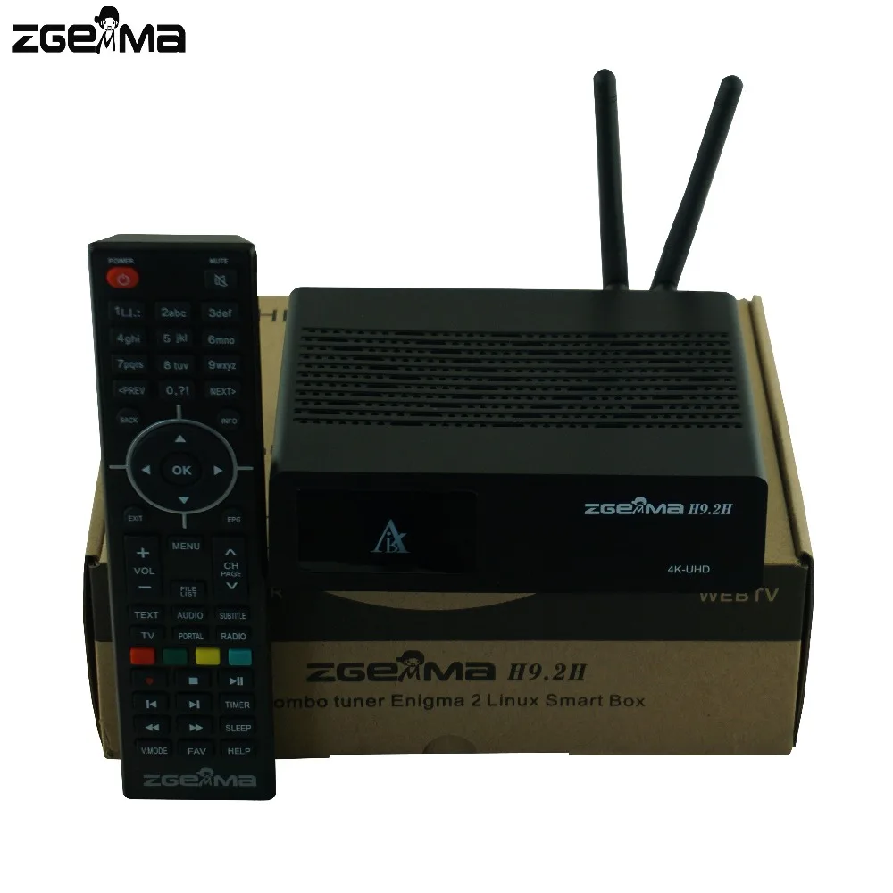 Новейший UHD 4K ZGEMMA H9.2H DVB-S2/DVB-C/T2 H.265 Enigma2 Linux 4,1 Система DVB Декодер приемник с ультра-быстрым четырехъядерным процессором