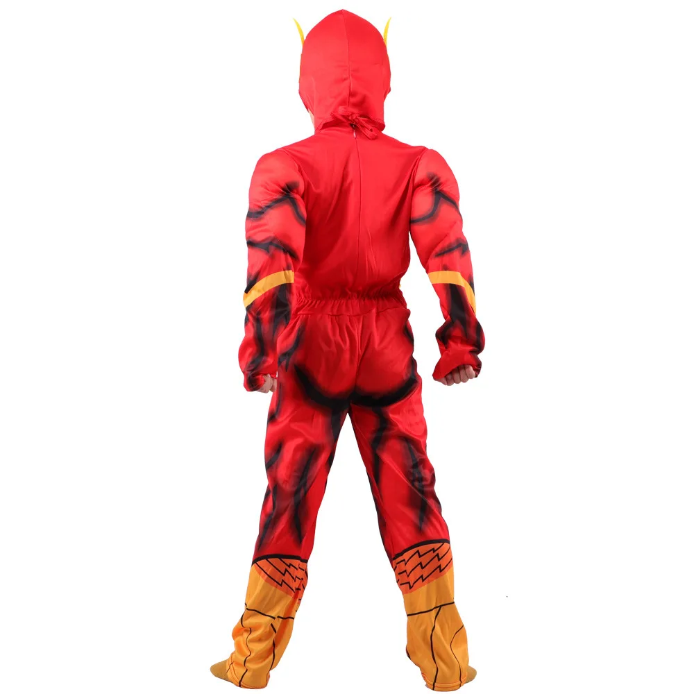 Костюм для мальчиков «флэш»; Детские вечерние Костюмы супергероев «Лига Справедливости»; маскарадный костюм на Хэллоуин