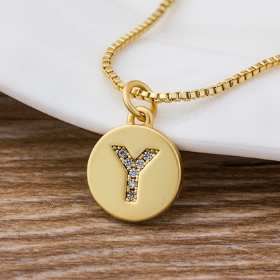 Sale Fashion Tiny Daint  Alphabet Pendants 26 Letters Necklace Gold Color for Women Girls Best Birthday Party Gift