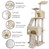 Escalador y rascador para gatos, árbol de juguete, para casa, muebles para mascotas, de madera, con escalera ► Foto 2/6