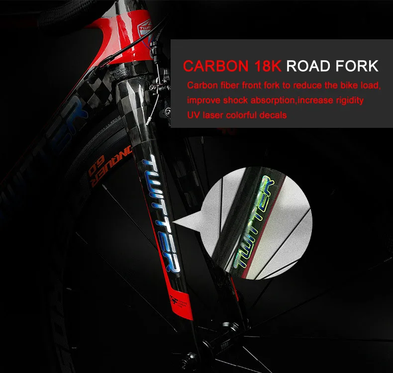 Твиттер T10pro полный карбоновый шоссейный велосипед 105/R7000 22 скорости с 700C тормозной суппорт полный карбоновый шоссейный велосипед для гонок