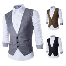 Men Suits Vests Gilet New Arrival Men Vest Slim Fit Fashion Male Waistcoat Black custom Colors Formal Business Male Clothing