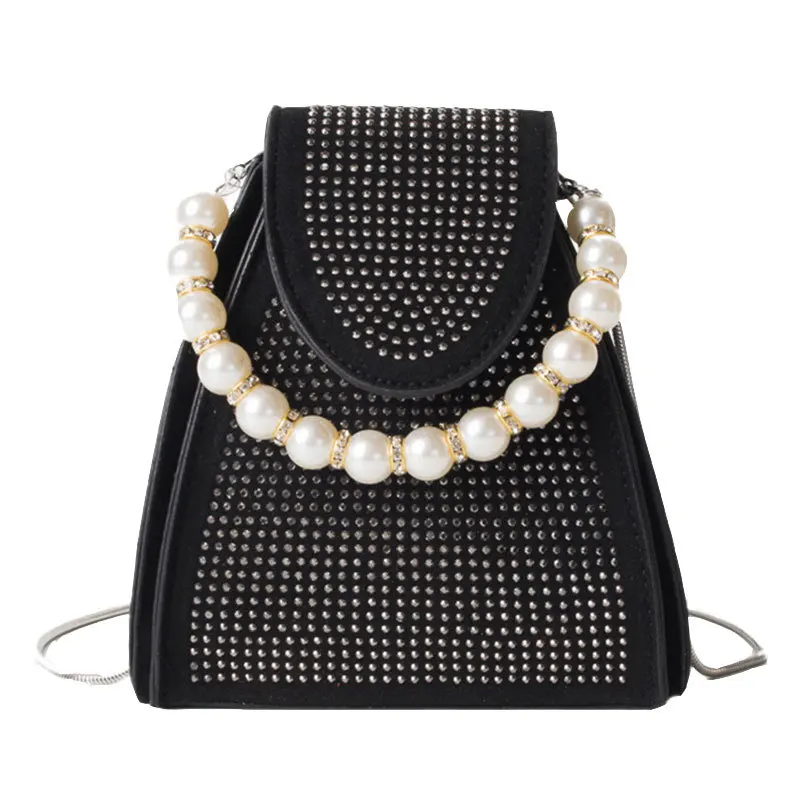

Designer Rivet Handbag For Women Pearl Handle Crossbody Bag Lady Vintage High Quality Pu Leather Fashion Shoulder Bag 2019 New