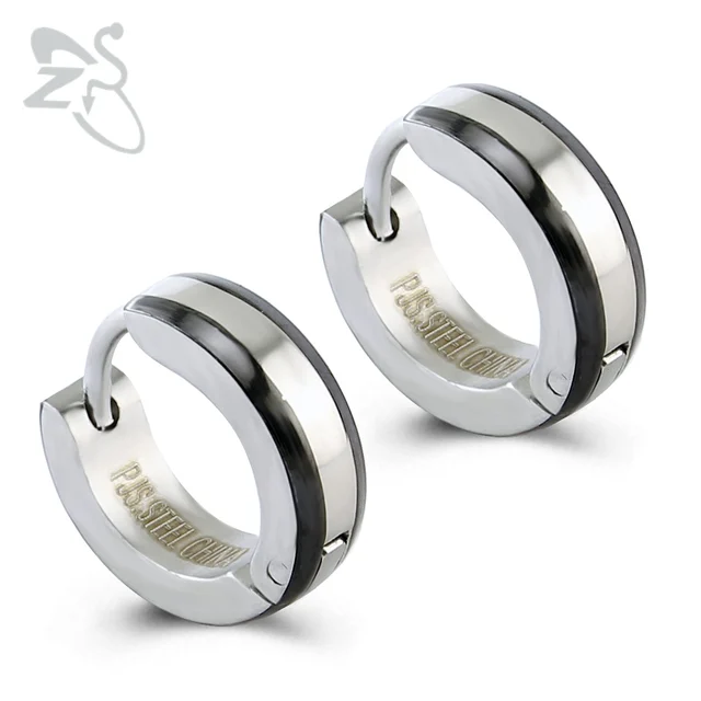 1 Pair Punk Fashion Women Men Huggie Hoop Earrings 316l Surgical 1 Pair Punk Fashion Women Men Huggie Hoop Earrings 316l Surgical Steel Circle Earring High Polish