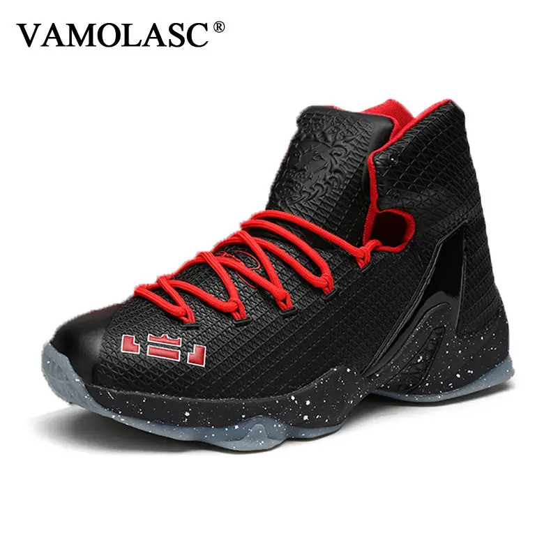 VAMOLASC New Men's Leather Basketball Shoes Breathable Stitching