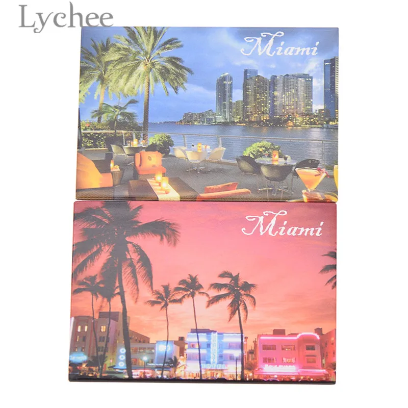 Магнит на холодильник Lychee Life Miami креативный пейзаж прямоугольник магнит дорожные