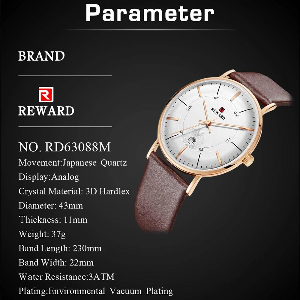 REWARD Watch Men Business Waterproof Clock Mens Analog Leather Quartz Watches Fashion Casual Sport Wristwatch Relogio Masculino REWARD Watch Men Business Waterproof Clock Mens Analog Leather Quartz Watches Fashion Casual Sport Wristwatch Relogio Masculino