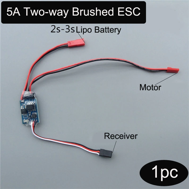 1 шт. 5A ESC двухполосный Матовый Электрический регулятор скорости 2s 3s литиевая
