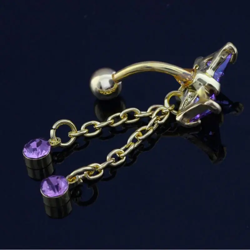 Женское кольцо на пупок MJARTORIA украшение для пирсинга живота в виде цветка стразы