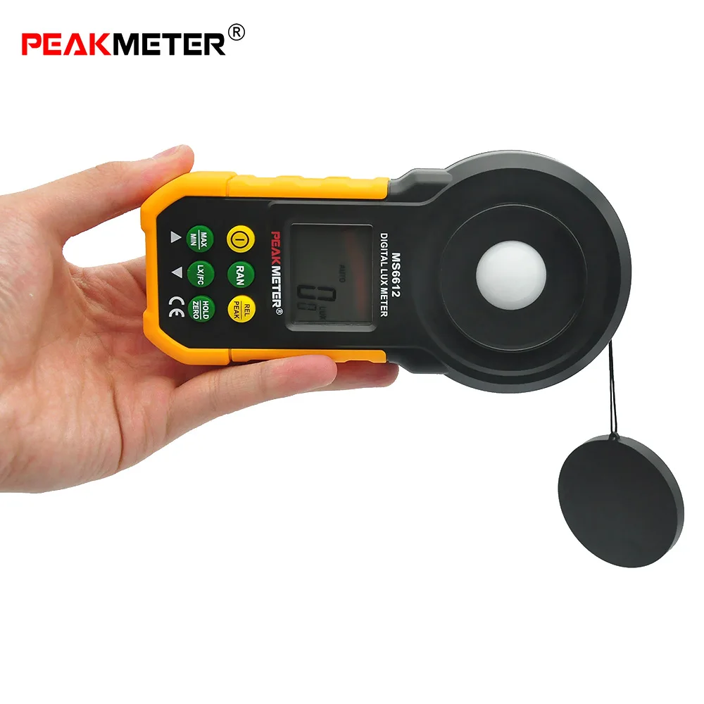 PEAKMETER MS6612 Digital Lux Light Meter Test Spectra Auto Range
