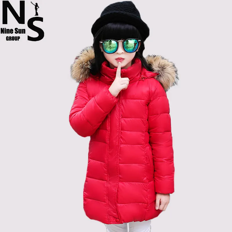 

2017 New Children Winter Coat For Girls Jacket Printing Duck Down With Hooded Children Warm Clotheing For Girls 6-9 10 11 Years