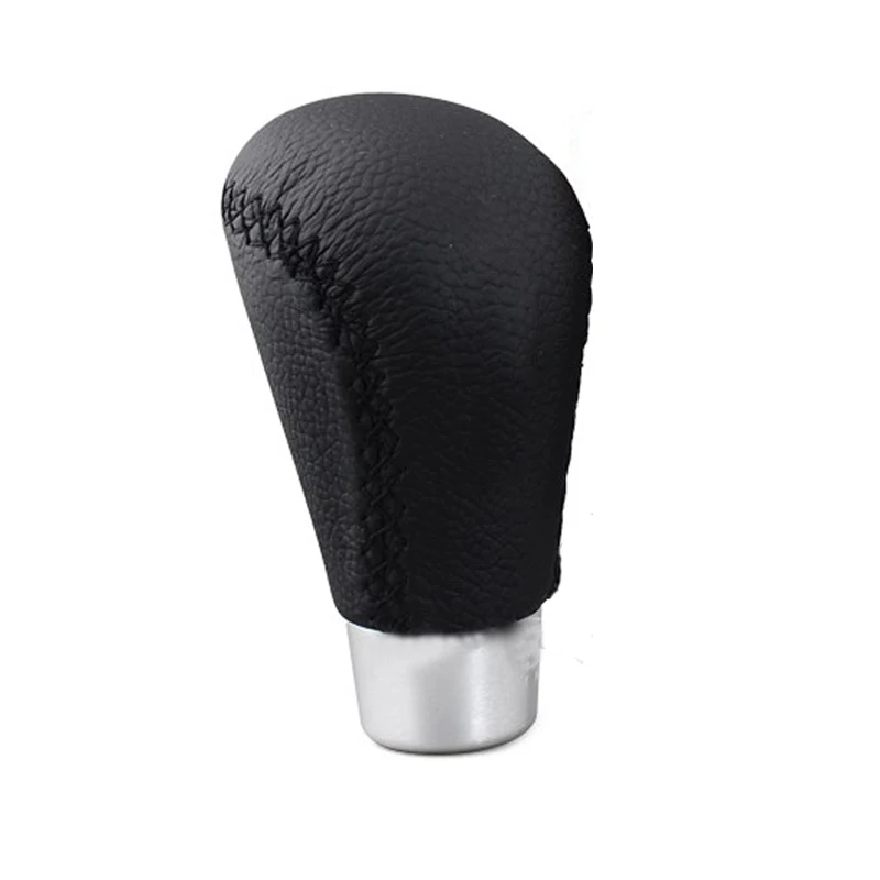 Universal Manual Leather Shifter Shift Knob Cover Black Stitch Shifter