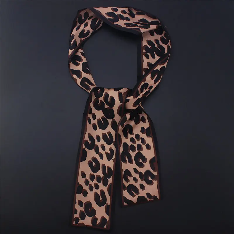 Сатиновый шарф галстук-бабочка с ручкой ленты леопардовая лента с принтом шарф Для женщин модный головной платок мужские брюки мужские Scarves120* 8 см