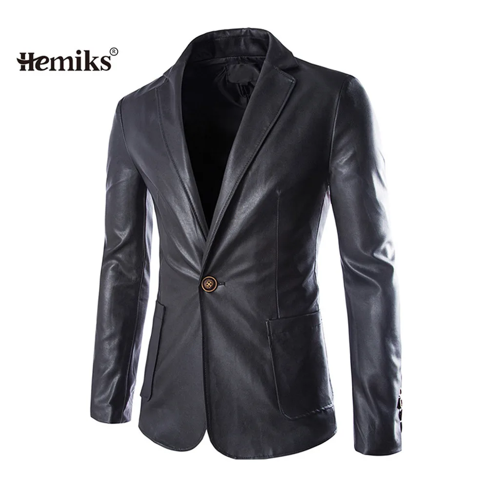 Popular Men Leather BlazerBuy Cheap Men Leather Blazer lots from China