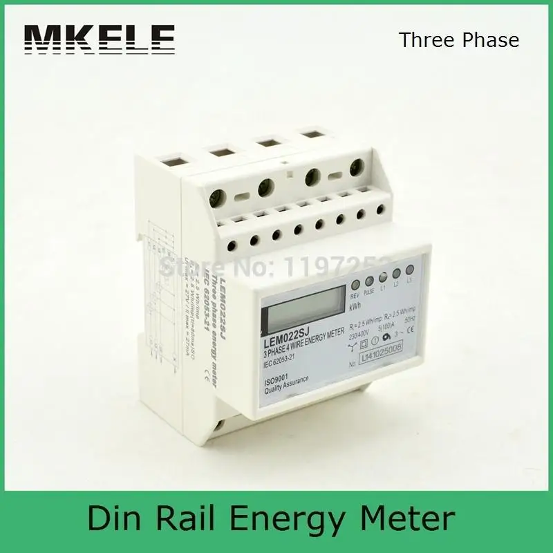 В 5 (100) A 3*230/400 В Малый Polyphase MK-LEM022SJ мини Din рейку Electronice счетчик энергии