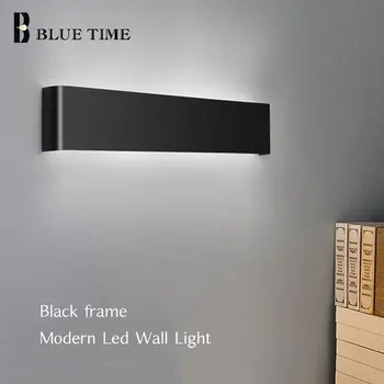 

White&Black Rectangle Finished Modern LED Wall Lights For Bathroom Bedroom Living Room Dining Room LED Wall Lamps AC 110V 220V