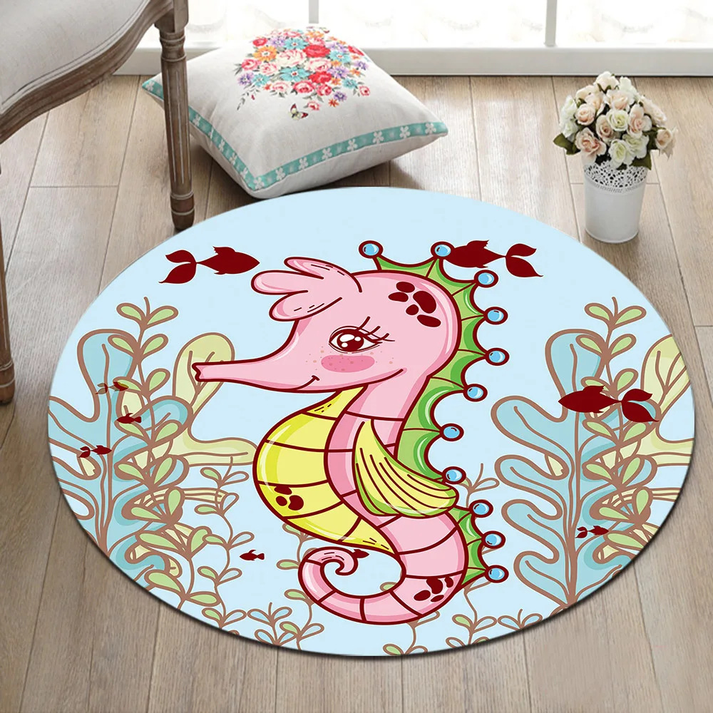 LB мультфильм аниме морские водоросли круглый Memory Foam коврик и ковер для детей дома