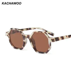 Kachawoo Восьмиугольные Солнцезащитные очки женские винтажные leopard orange черный маленький солнцезащитные очки для мужчин летние пляжные